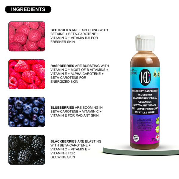 Beetroot Raspberry Blueberry Blackberry Facial Cleanser (118mL) - Image 6