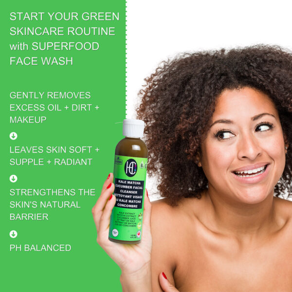 Kale Matcha Cucumber Facial Cleanser (118mL) - Image 4