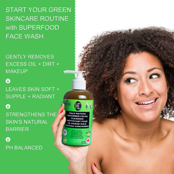 Kale Matcha Cucumber Facial Cleanser (237mL) - Image 4