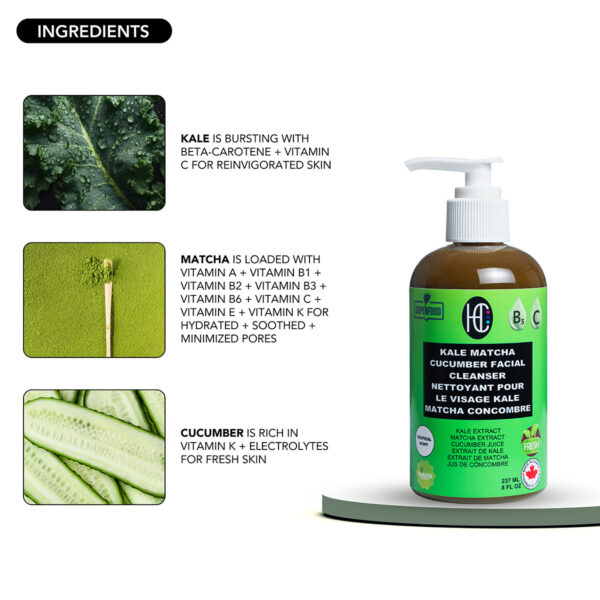 Kale Matcha Cucumber Facial Cleanser (237mL) - Image 6