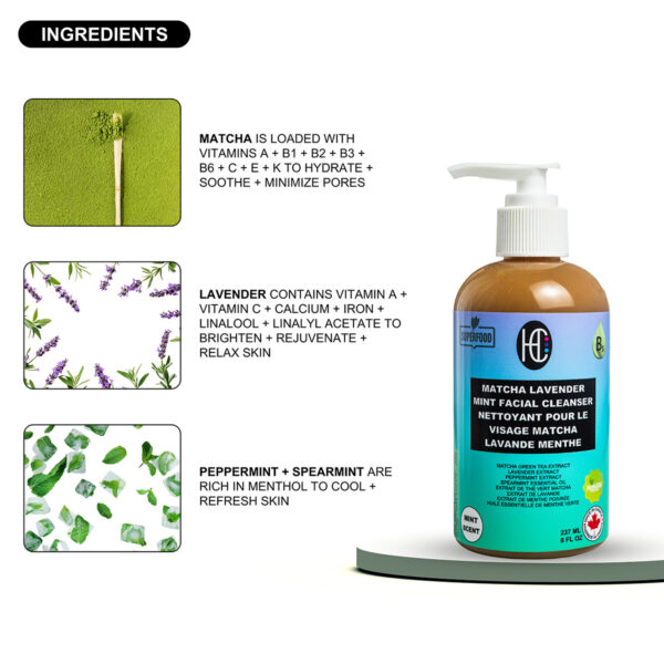 Matcha Lavender Mint Facial Cleanser (237mL) - Image 6
