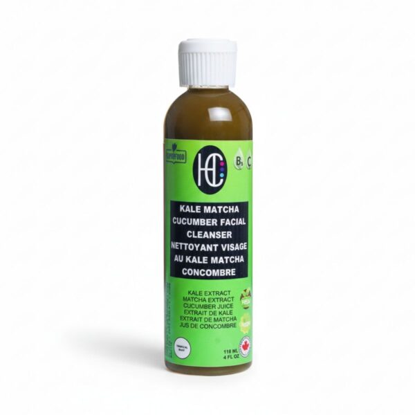 Kale Matcha Cucumber Facial Cleanser – Hydrating Daily Face Wash with Vitamin C & B5 | Removes Oil, Dirt & Makeup | 118ml / 4 fl oz