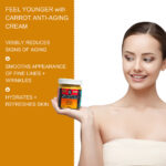 Carrot Anti-Aging Cream – Daily Brightening & Hydrating Face Moisturizer | Carrot Juice + Chebula Extract + Argireline + Hyaluronic Acid | 125mL - Image 4