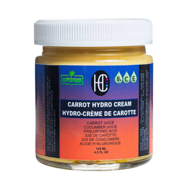 Carrot Hydro Cream – Daily Deep Hydration Face Cream | Fresh Carrot & Cucumber Juice + Hyaluronic Acid + Vitamins B5, C & E | 125mL