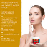Carrot Hydro Scrub – Daily Face & Body Exfoliator | Fresh Carrot Juice + Jojoba Beads + Vitamin C & E | 120mL - Image 4