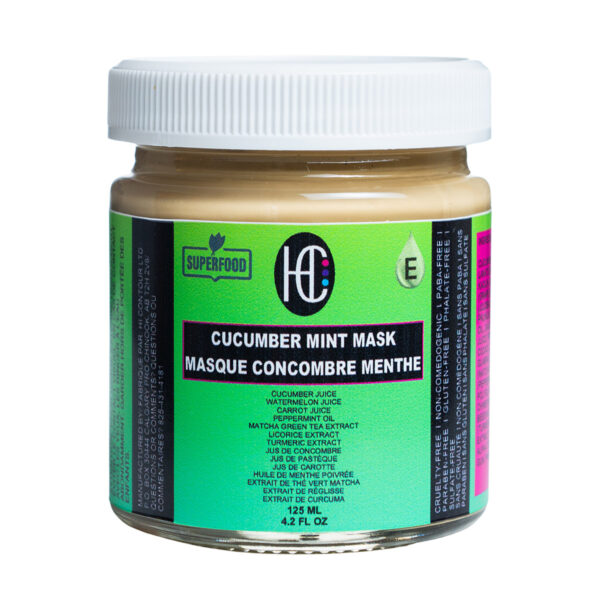 Mint Cucumber Face Mask – Weekly Soothing & Refreshing Treatment | Fresh Cucumber, Watermelon & Carrot Juice + Matcha, Turmeric & Peppermint | Hydrating with Vitamin E | 125mL
