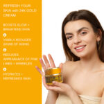 24K Gold Glow Cream – Daily Radiance & Hydration Face Moisturizer with Fresh Carrot Juice, Hyaluronic Acid & Glutathione | Matcha & Turmeric Extracts | Vitamin B5 & C | 50mL / 1.7 fl oz - Image 4