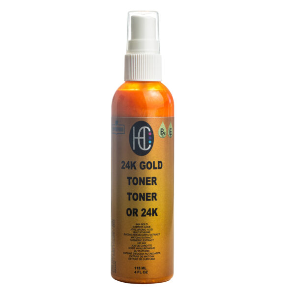 24K Gold Radiance Toner – Pore-Tightening Anti-Aging Face Elixir | Fresh Carrot Juice, Hyaluronic Acid, Glutathione & Vitamins B5 & E | Matcha & Turmeric | 118mL / 4 fl oz